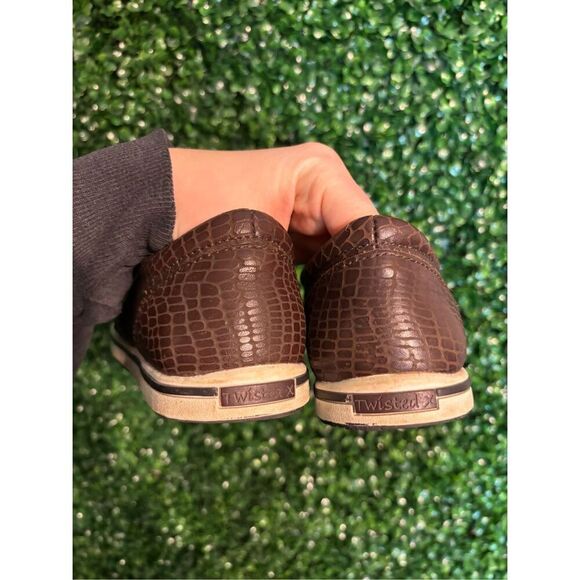 Twisted X Women’s Brown Leather Slip On Shoes Sz 6M - Picture 4 of 6